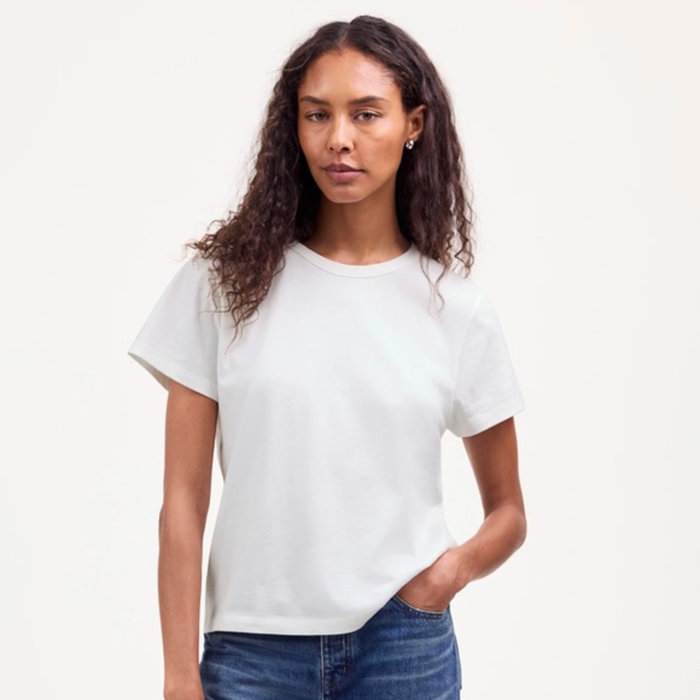 NWT Madewell Cotton Perfect Crewneck Tee white size XS